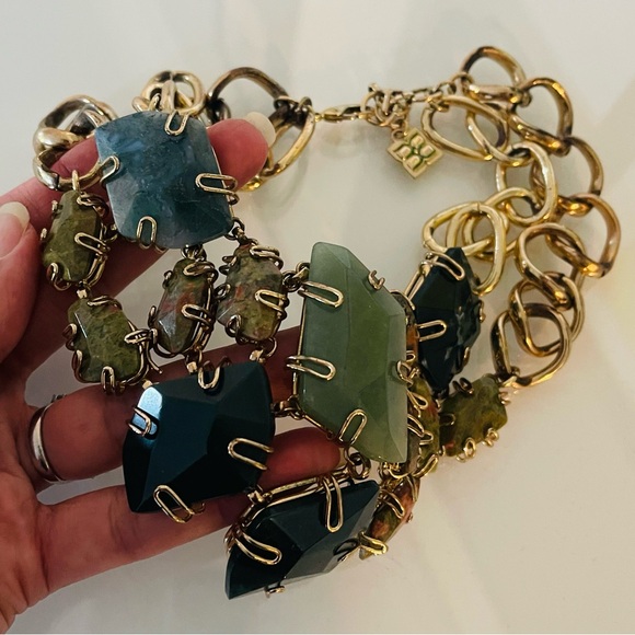 Statement Green BCBG necklace with Gold Hardware - Picture 6 of 12